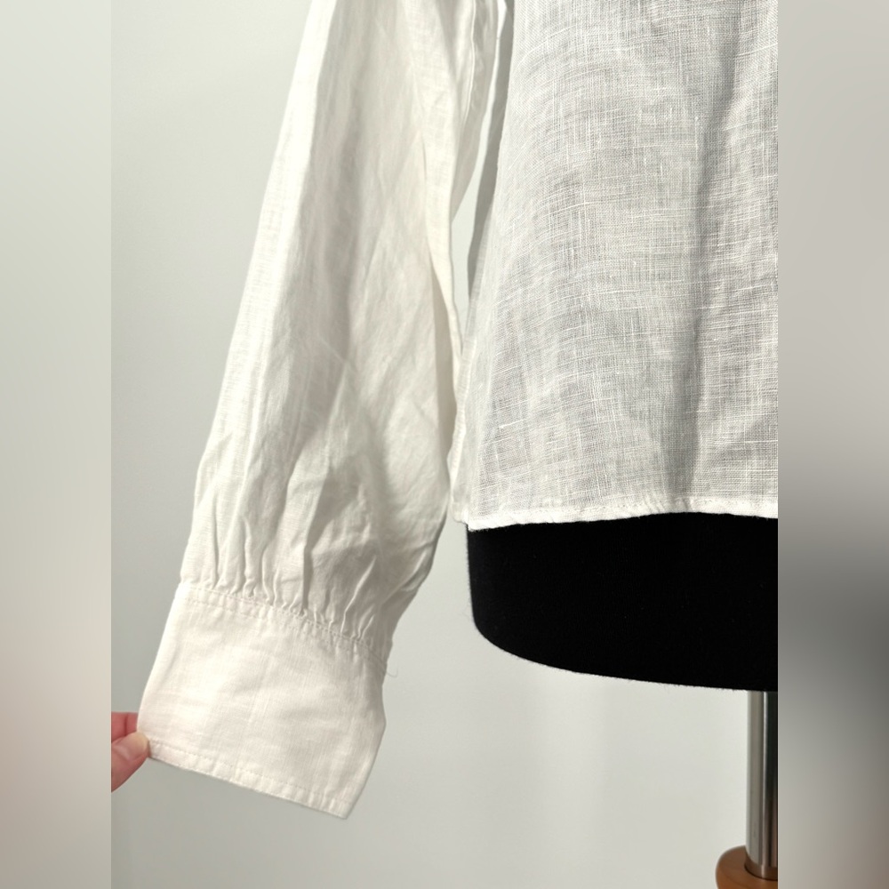 J. Crew White Linen Cabana Top Size M NWT - Picture 9 of 14